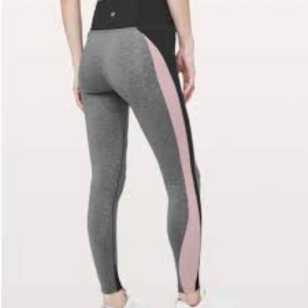 Lululemon Get Going Train Tights size 4 black gray purple pink 7/8 length